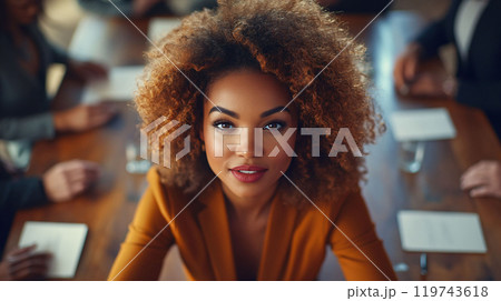 Female Candidate Leading Roundtable Discussion 119743618