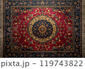 Persian carpet with rich colors and intricate patterns 119743822