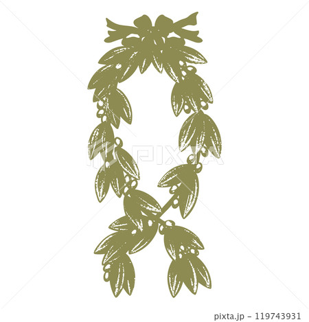 Olive tree branch and fruit, green leaves 119743931