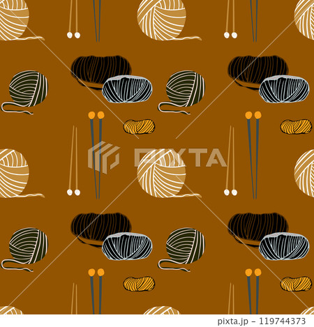 Knit wool spoke needlework pattern vector artwork 119744373