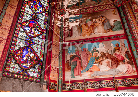 interiors of Sainte Clotilde church, Paris, France 119744679