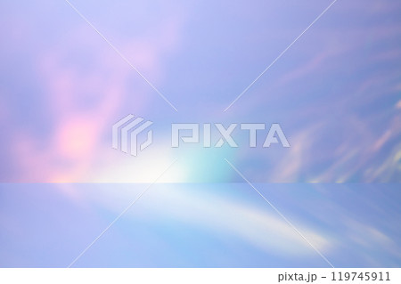 Abstract empty 3d room scene with colorful dreamy prism Light Overlay  119745911