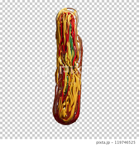 Vibrant Chaos: A Colorful Tangle of Wires Shaped Like an i Vibrant Chaos: A Colorful Tangle of Wires Shaped Like an i 119746525