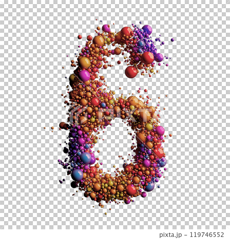 Colorful Spheres Forming a 3D Representation of the Number 6 Colorful Spheres Forming a 3D Representation of the Number 6 119746552
