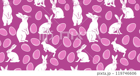 Seamless Easter background. hand drawn. Not AI, Vector illustration Seamless Easter background. hand drawn. Not AI, Vector illustration 119746606