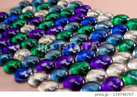 Colorful glass drops background, beautiful abstract texture with place for text 119746707