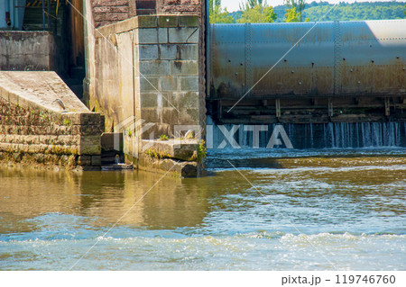 A small hydroelectric power plant in the city of Nitra in Slovakia. A small hydroelectric power plant in the city of Nitra in Slovakia. 119746760