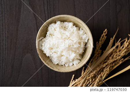 茶碗に盛ったご飯 茶碗に盛ったご飯 119747030