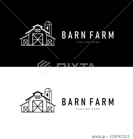 Farm barn logo vector warehouse simple minimalist vintage old village templet illustration 119747221