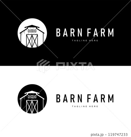 Farm barn logo vector warehouse simple minimalist vintage old village templet illustration 119747233