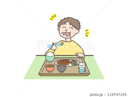食事中の子ども 食事中の子ども 119747293