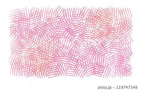 色鉛筆で描いた ピンク色の長方形のフレーム 119747348