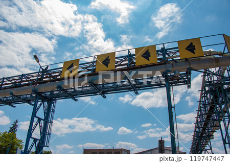 Coal-fired power plant in Bojnice, Slovakia. Produces 1.2 TWh of electricity. Works on brown coal. Energy crisis. 119747447