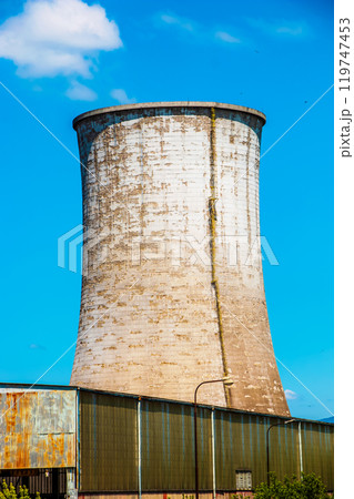 Coal-fired power plant in Bojnice, Slovakia. Produces 1.2 TWh of electricity. Works on brown coal. Energy crisis. 119747453