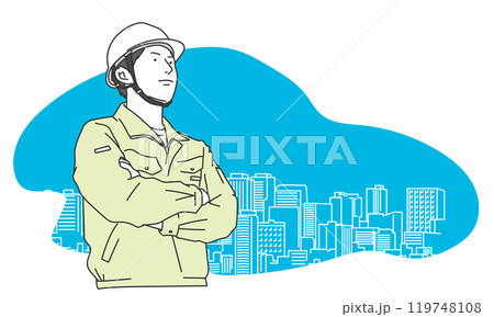建設作業員の男性のシンプルイラスト 建設作業員の男性のシンプルイラスト 119748108