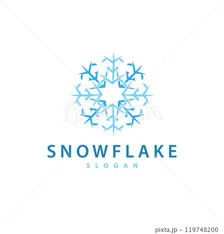 Snowflake Logo, Winter Season Design Frozen Ice Simple Model for Products and Technology Snowflake Logo, Winter Season Design Frozen Ice Simple Model for Products and Technology 119748200