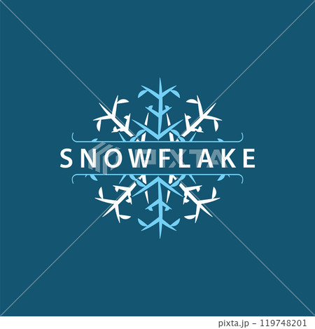 Snowflake Logo, Winter Season Design Frozen Ice Simple Model for Products and Technology 119748201
