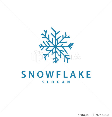 Snowflake Logo, Winter Season Design Frozen Ice Simple Model for Products and Technology 119748208