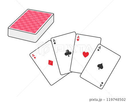 トランプのカードゲームのイラスト 119748502