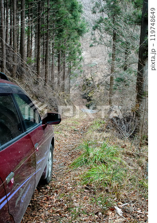 Uターンのできない狭い山道 Uターンのできない狭い山道 119748649