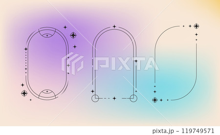 Flat design minimalist linear frame with fluid pastel gradient 119749571