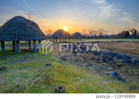 大湯環状列石の夕景 大湯環状列石の夕景 119749900