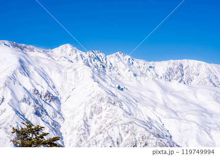 【雪山素材】冬の小遠見山から見た風景【長野県】 【雪山素材】冬の小遠見山から見た風景【長野県】 119749994