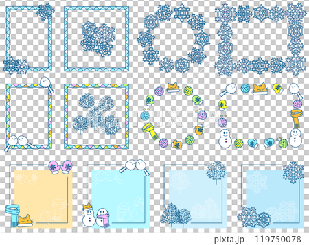 A set of cute winter mini frames 119750078