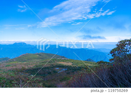 【山岳素材】初秋の頃の天狗原と雲海【長野県】 119750269