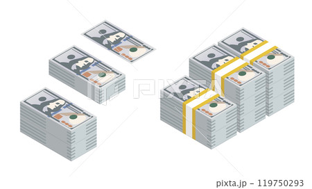 新100米ドル紙幣・札束のセット 帯封 119750293