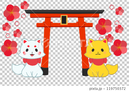 梅の花いなりテンプレート 119750372