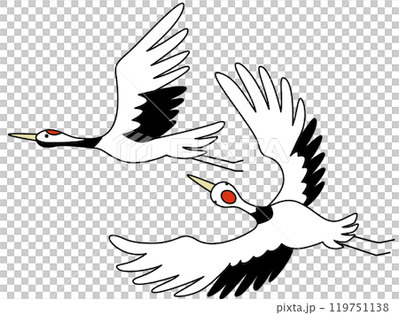 空を飛ぶ鶴のシンプルなイラスト素材 空を飛ぶ鶴のシンプルなイラスト素材 119751138