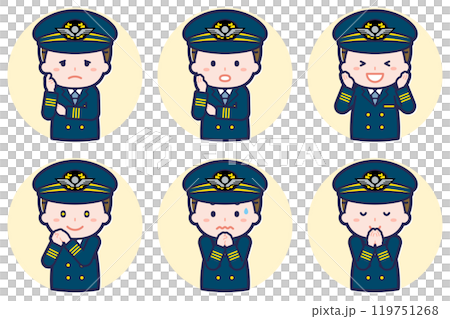 パイロットの男性のポーズセット_04 パイロットの男性のポーズセット_04 119751268