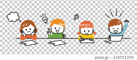 孩子學習簡單的觸摸 119751359