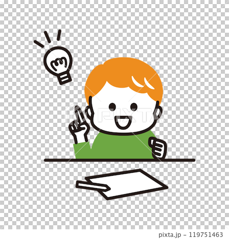 A child who is happy to understand the problem A child who is happy to understand the problem 119751463