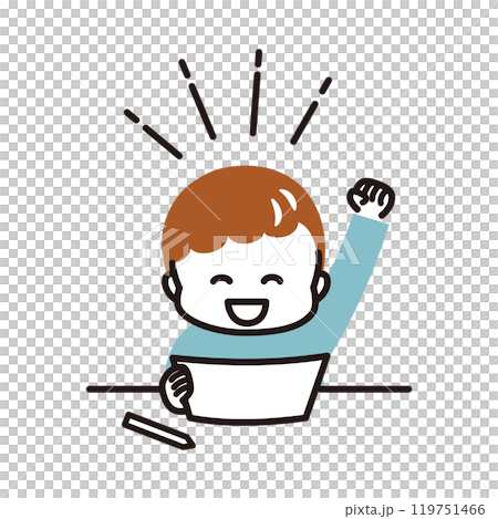 A child who is happy to understand the problem A child who is happy to understand the problem 119751466