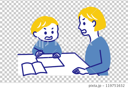 Parents and children arguing about studying 119751632