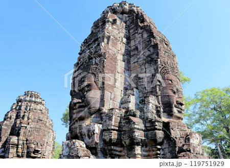 Bayon temple in Cambodia, faces of unknown deities 119751929