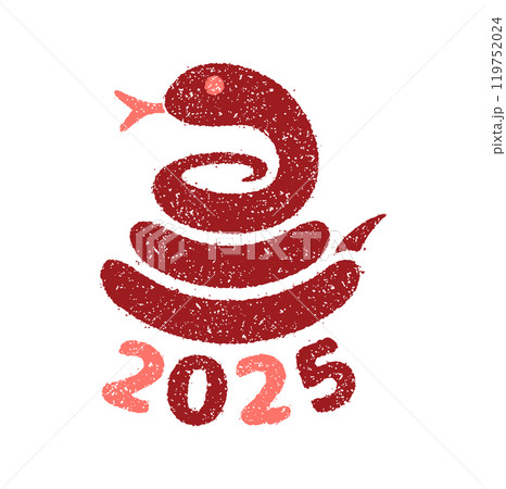 2025 令和7年(巳年) 年賀状素材 /  ハンコ(判子)・スタンプ ベクターイラスト 119752024