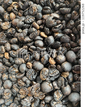 Coffee beans background. Close up of roasted coffee beans. Coffee beans background. Close up of roasted coffee beans. 119752268
