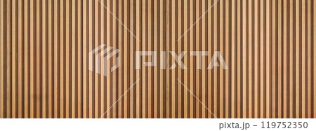 wooden wall texture with wood acoustic panels background pattern. 119752350