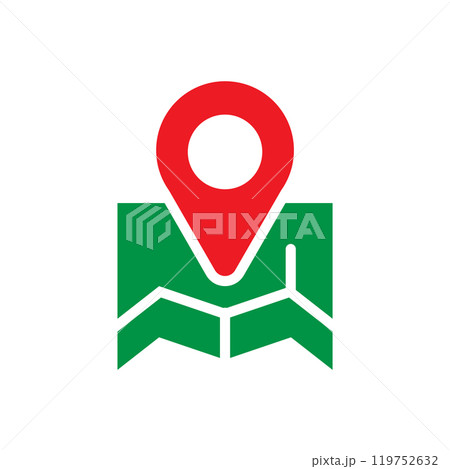 Map icon logo design template isolated illustration 119752632