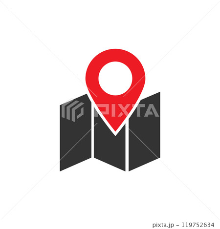 Map icon logo design template isolated illustration 119752634