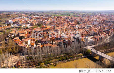 Bird's eye view of Spanish city Aranda de Duero 119752872