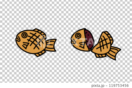 たい焼きのイラスト 119753456
