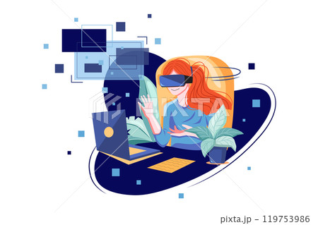 Business person working using VR Tech Business person working using VR Tech 119753986