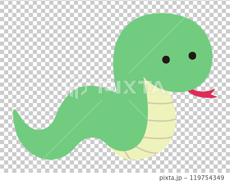 かわいい蛇のベクターイラスト　巳　巳年　干支　アイコン　年賀状　 119754349