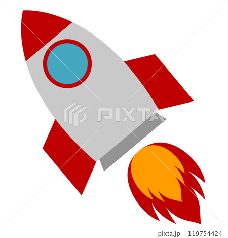 シンプルでかわいいロケットのイラスト 119754424