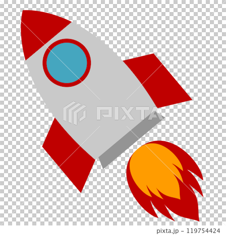 Simple and cute rocket illustration 119754424