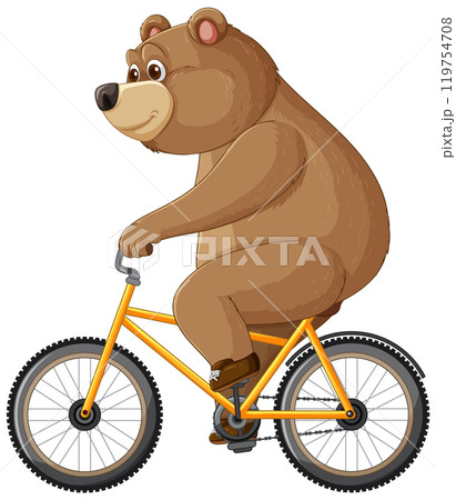 Bear Riding a Bicycle Illustration 119754708